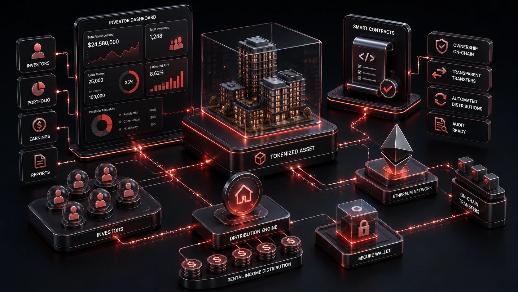 Tokenized Real Estate Platform case study illustration